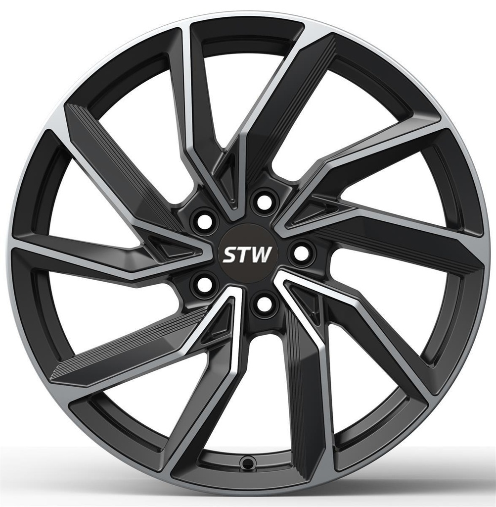 STW AERO BLACK POLISHED 8.5x18 5/112 ET56 CB57.1