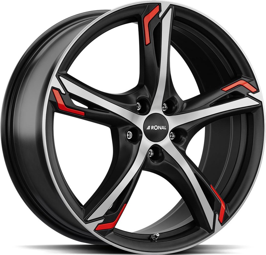 RONAL R62 RED JET BLACK MATT FRONT CUT 8x19 5/112 ET30 CB66.6