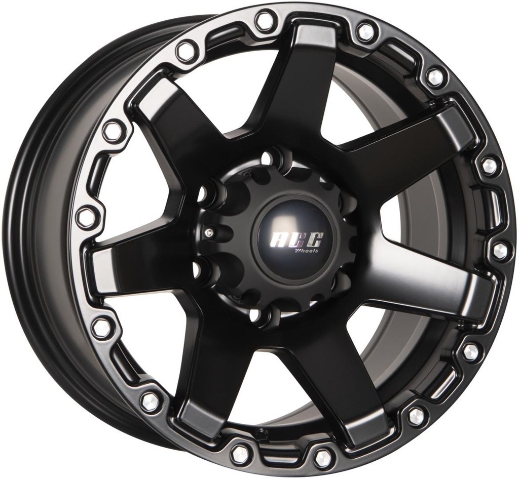 ACC OVERLAND SATIN BLACK / MACHINED RIVETS 8x15 6/139.7 ET0 CB110.1