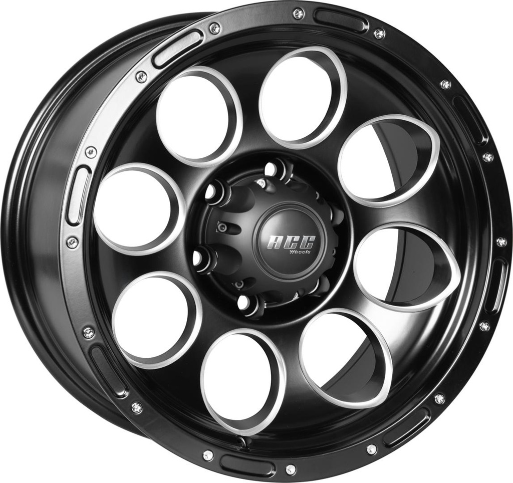 ACC MONSTER SATIN BLACK / MILLED SPOKES 9x17 6/139.7 ET6 CB110.1