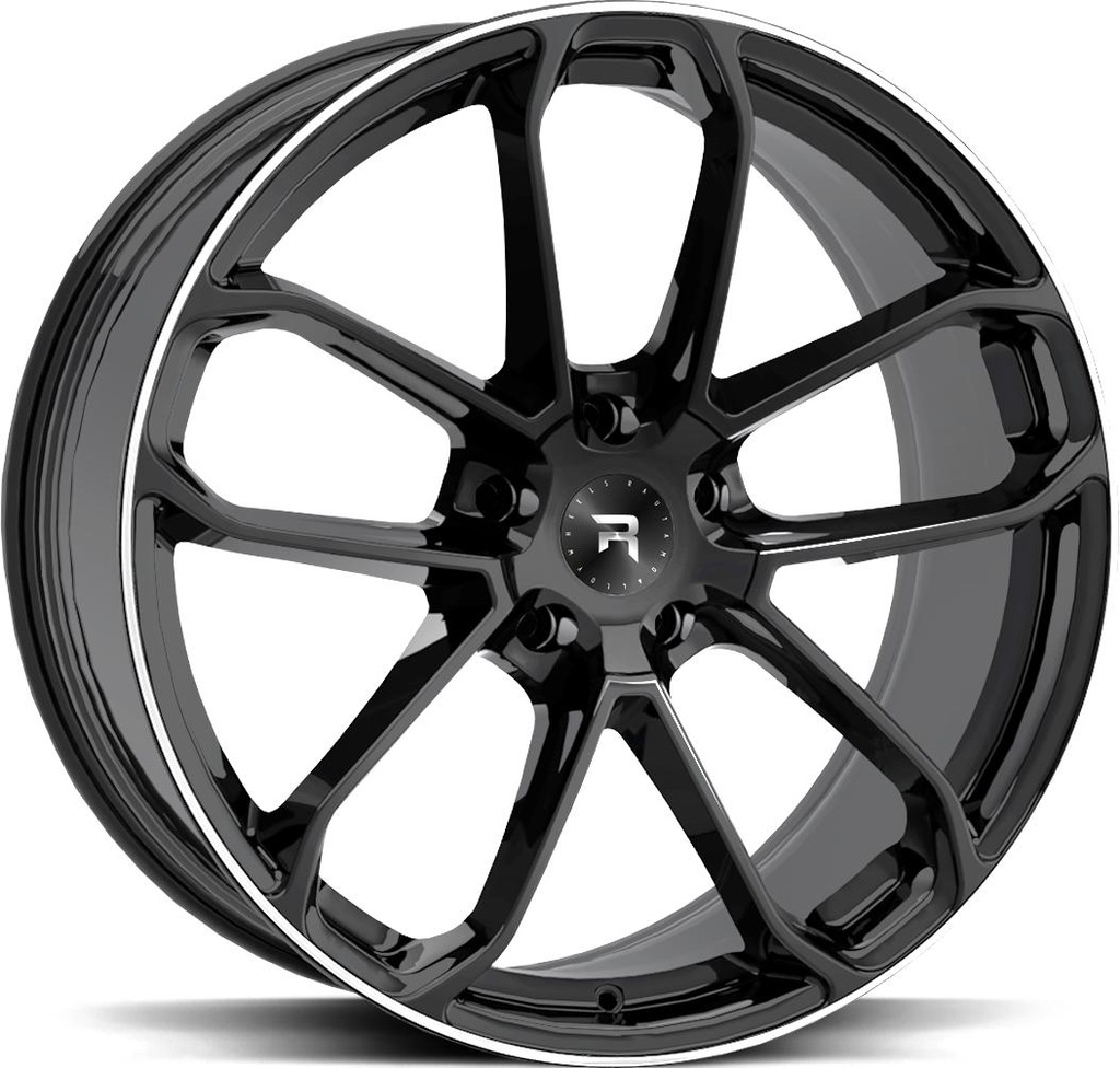 R-SERIES R14 BLACK POLISH 9.5x21 5/120 ET49 CB72.6