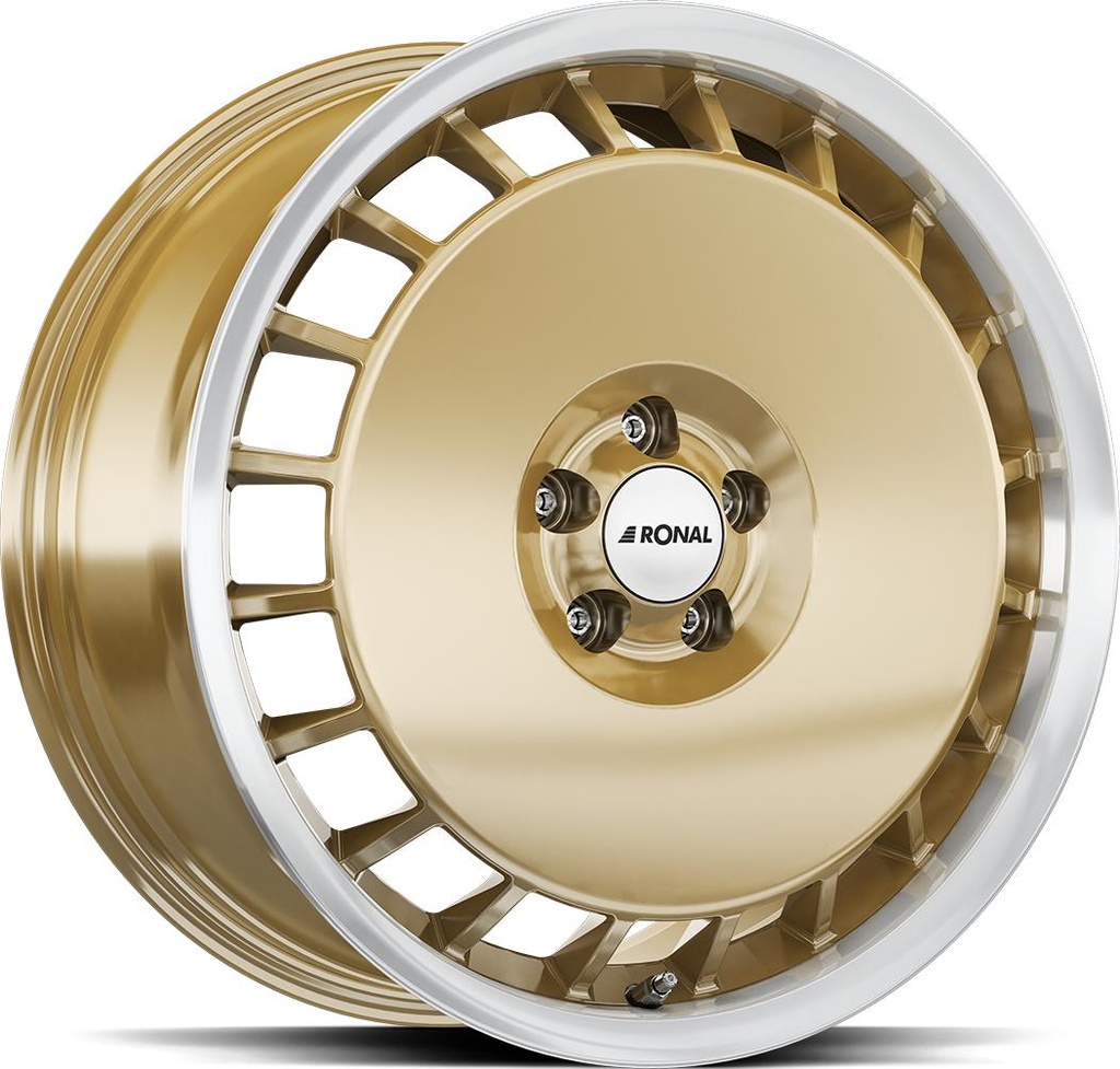 RONAL R50 AERO RACING GOLD RIM LIP CUT 8x18 5/120 ET50 CB65