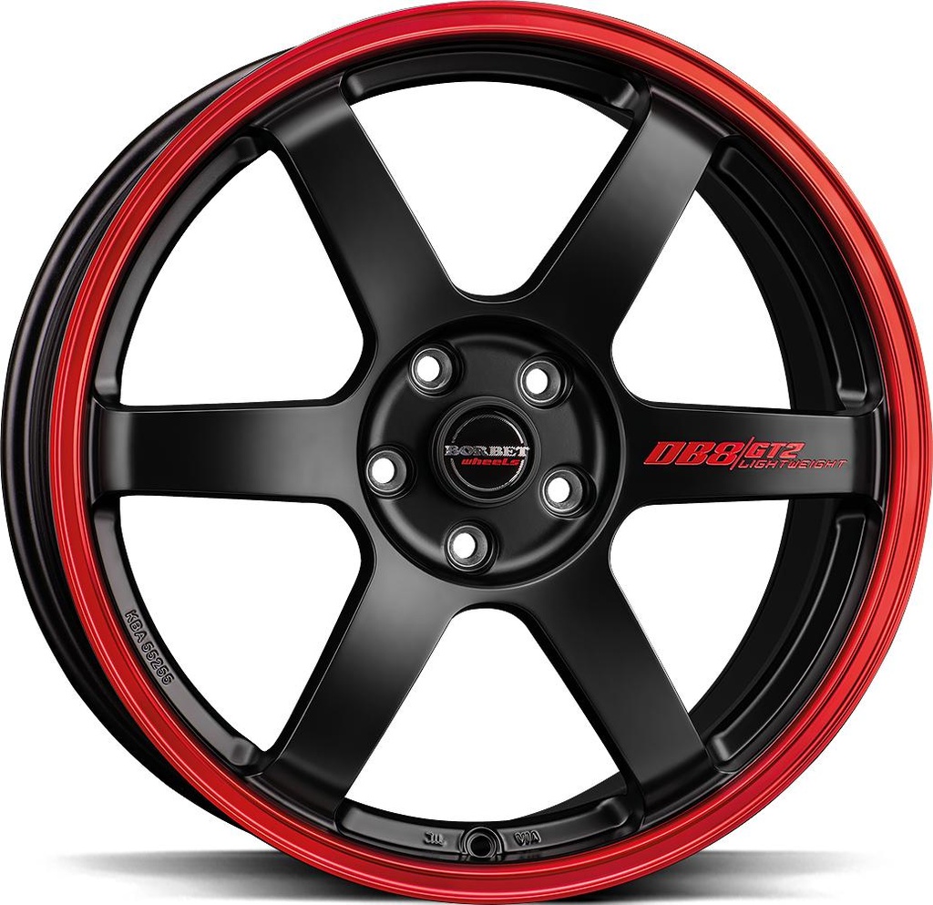 BORBET DB8GT2 BLACK MATT RIM RED 8.5x19 5/114.3 ET35 CB72.5