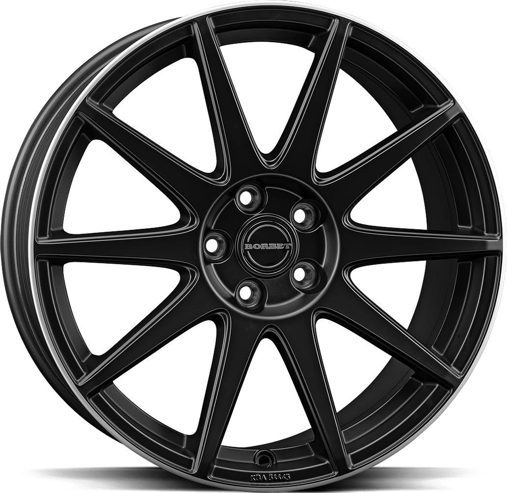BORBET GTX BLACK MATT RIM SILV 8x19 5/112 ET44 CB66.5