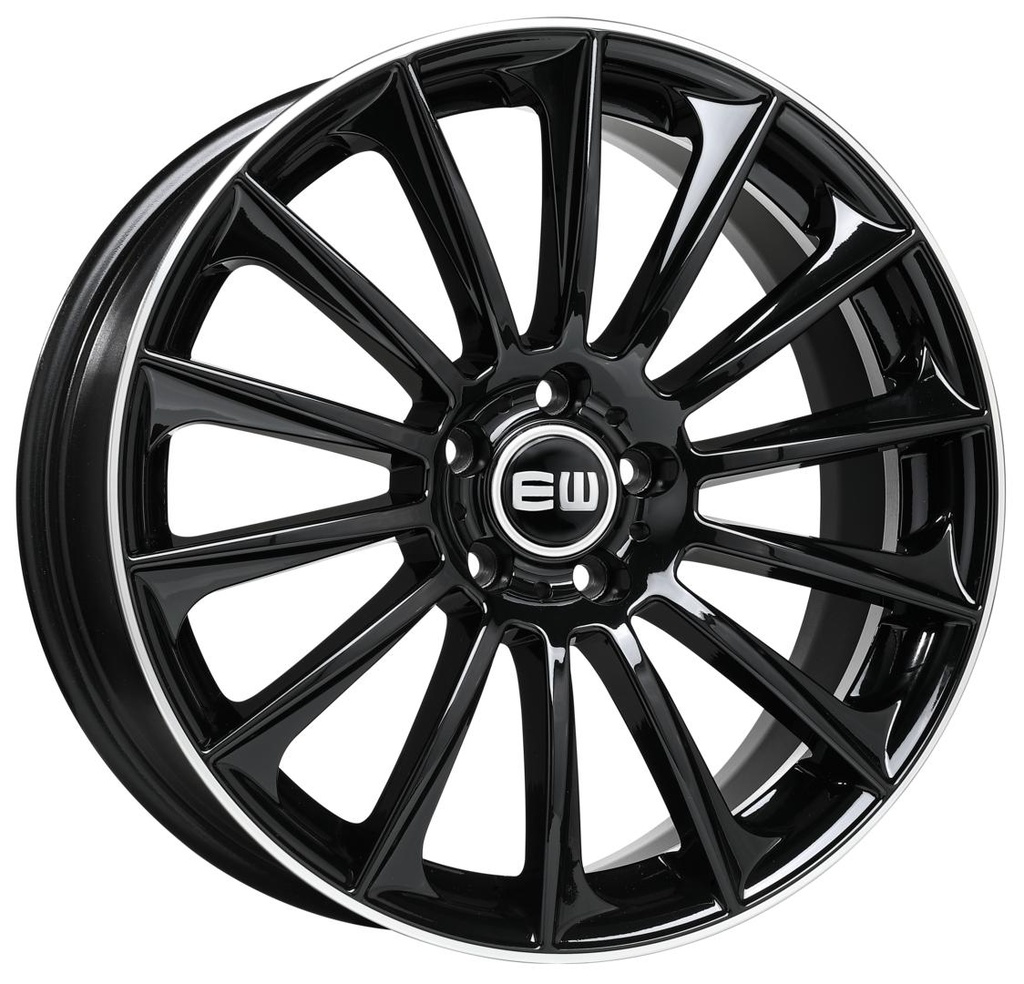 ELIT WHEELS EW02 BLACK / LIP POLISHED 8x18 5/112 ET45 CB66.5