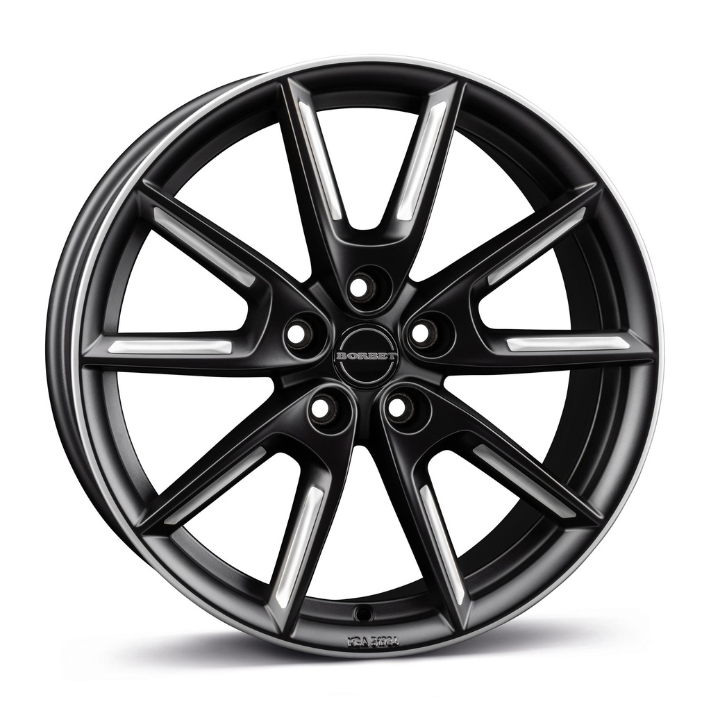 BORBET LX18 BLACK MATT SILV SPOKE RIM 8x18 5/112 ET48 CB66.6
