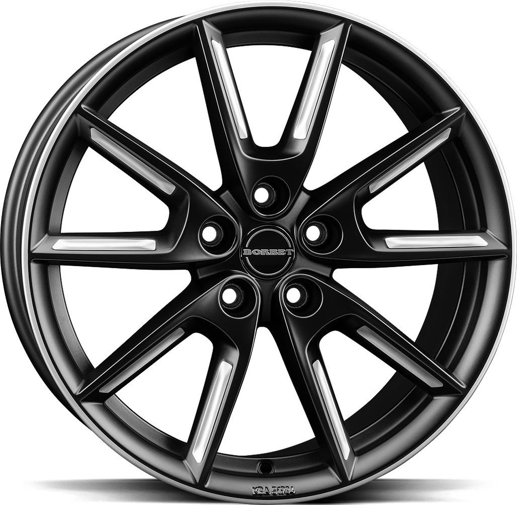 BORBET LX19 BLACK MATT SILV SPOKE RIM 8x19 5/112 ET40 CB66.5