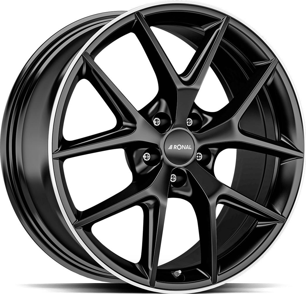 RONAL R75 JET BLACK MATT RIM LIP CUT 8x18 5/114.3 ET50 CB82