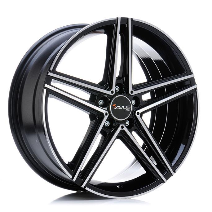 AVUS AC-515 BLACK POLISHED 8x18 5/112 ET45 CB66.6