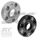 SCC Spacer 25mm System 4B ALU musta/anod 5/130 CB71,6 - M14x1,5 (pari)