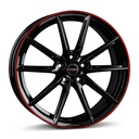 BORBET LX18 BLACK GLOSS RIM RED 8x18 5/112 ET40 CB66.6