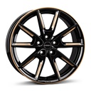 BORBET LX18 BLACK GLOSS GOLD SPOKE RIM 8x18 5/108 ET45 CB72.5