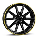 BORBET LX18 BLACK MATT RIM YELLOW 8x18 5/112 ET40 CB66.6